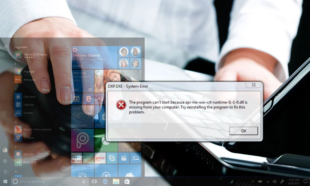 fix the error 'The program can't start because api-ms-win-crt-runtime-l1-1-0.dll is missing