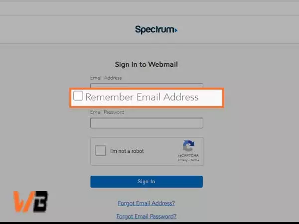 Select remember email address