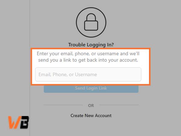 Instagram Password Reset page 