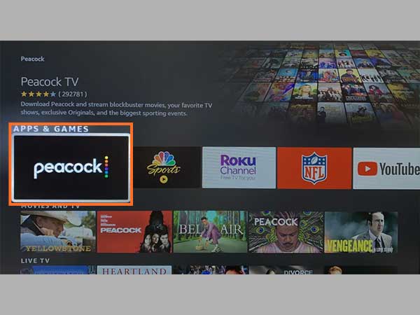 Peacock TV on Amazon Fire