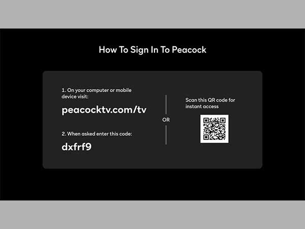 PeacockTv activation code