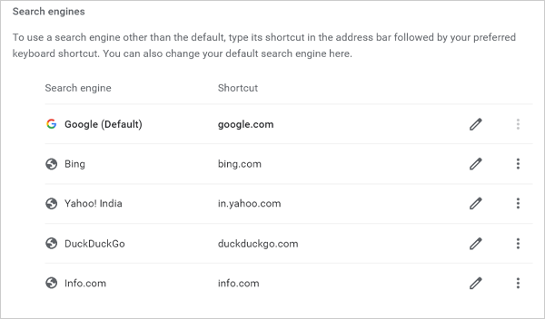 edit search engine settings