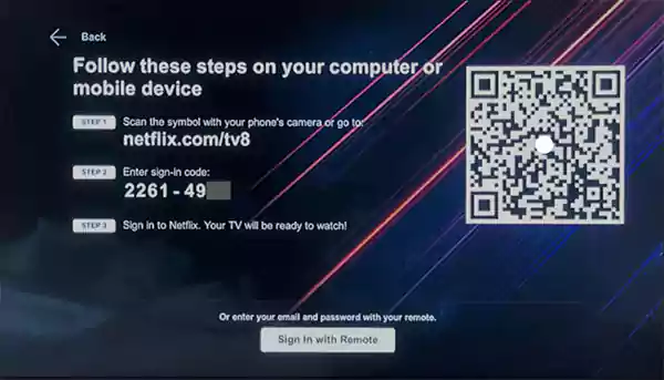 how does the netflix com tv8 login method work