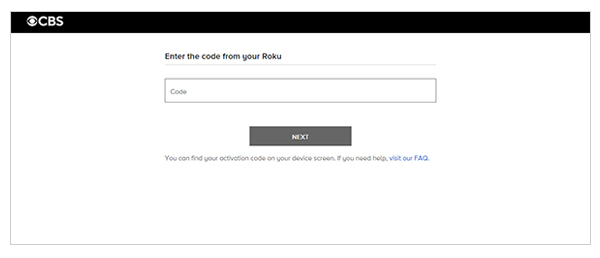 cbs.com/tv/roku activate page
