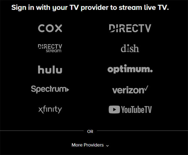 select your tv provider