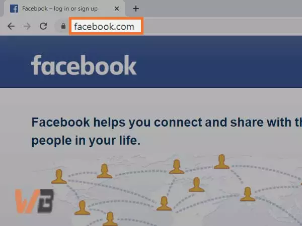 login page of Facebook.