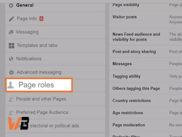 click on Page Roles