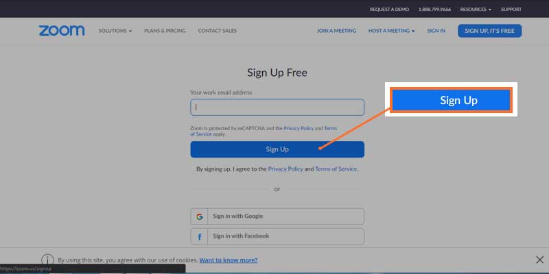 in zoom signup free