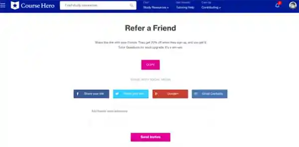 unlock Course Hero documents by referring a friend