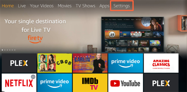 The “Settings” option at the new interface