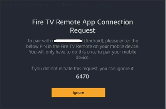 enter Amazon FireTV activation code.