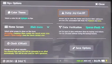 Click on the Dump Joy-Con BT