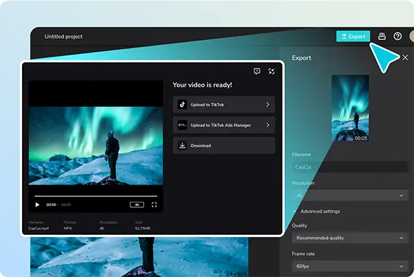 Online video creation using CapCut video editor