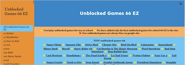 Unblocked Games 66 EZ website