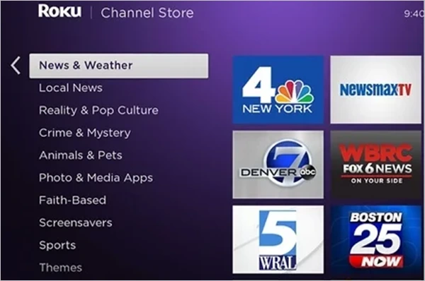 Various Local Channels at The Roku Channel Store