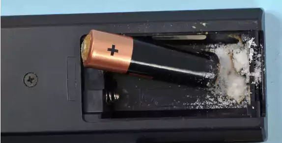 Battery corrosion hampers the functioning