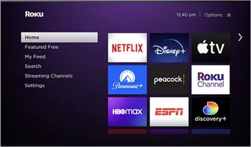 Go to “Home” to search for the streaming channels