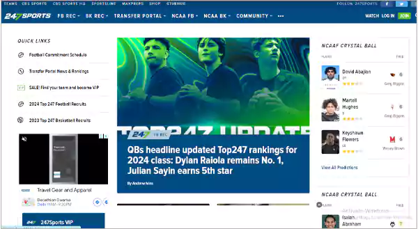 247Sports homepage