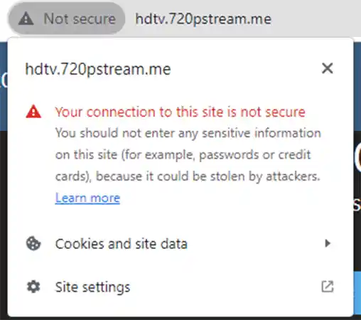 720p Streams Warning Message