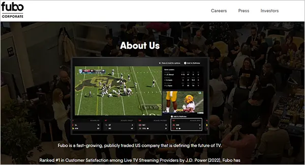 Fubo TV Homepage