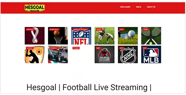 Hesgoal Website Homepage