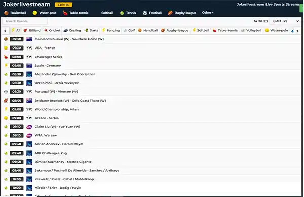 Jokerlivestream Sports Homepage