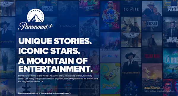 Paramount+ Homepage