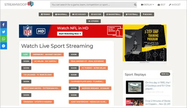 Streamwoop Homepage