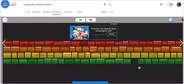 Atari Breakout Gaming Window