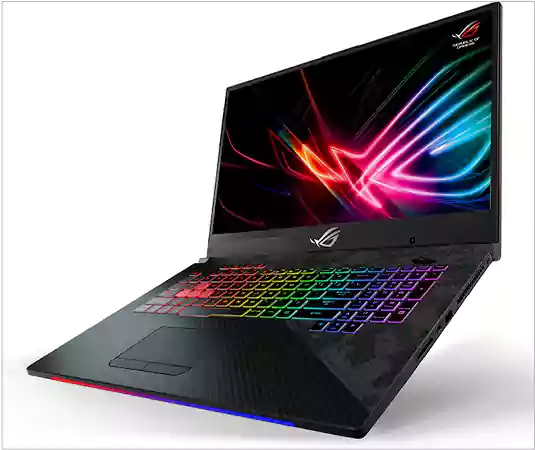 Gaming laptop with lit-up keyboard