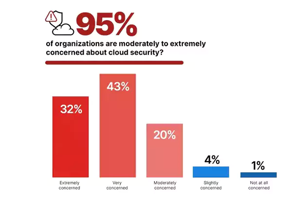 Percentage of organizations that are concerned about their cloud security.