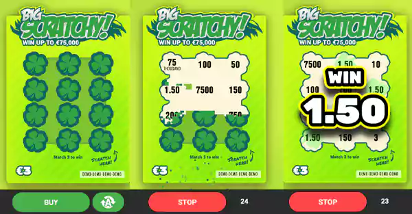 Choose whichever scratch card game you want to play and begin scratching