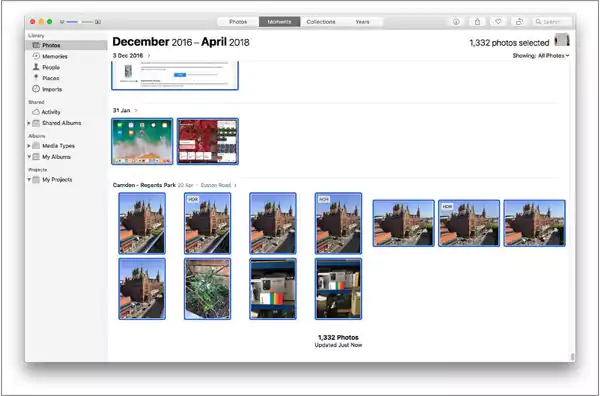 Select photos to transfer from your iCloud to Mac