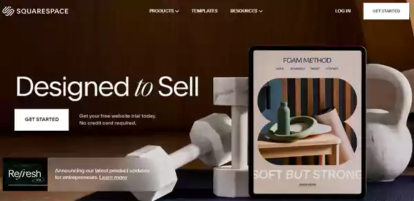 Squarespace Site User Interface