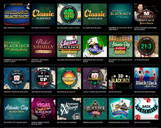 Variety of Blackjack games