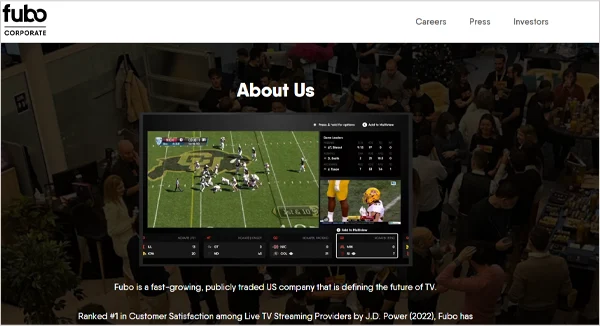 Fubo Coporate Homepage