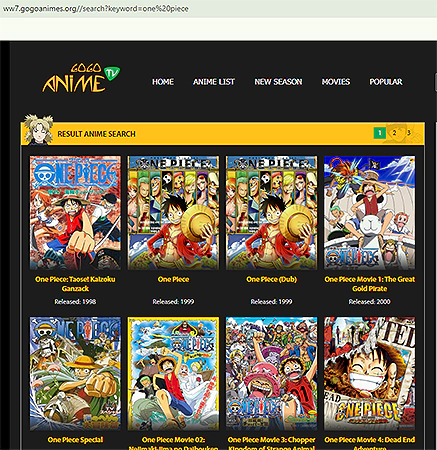 The GoGo Anime website