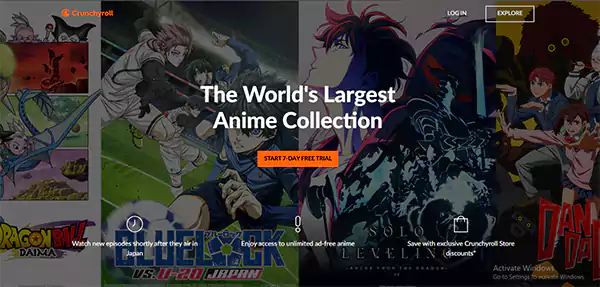 Crunchyroll Home Page Image