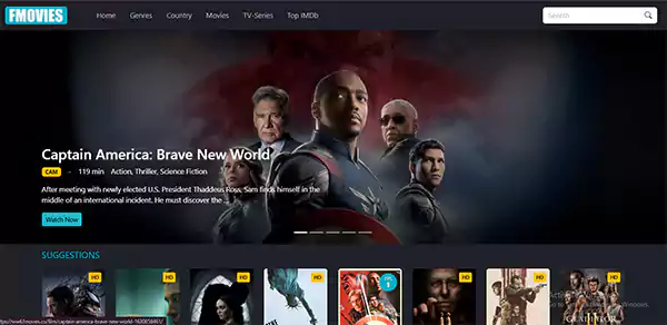FMovies Home Page Image