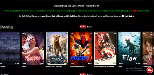 HydraHD Home Page Image