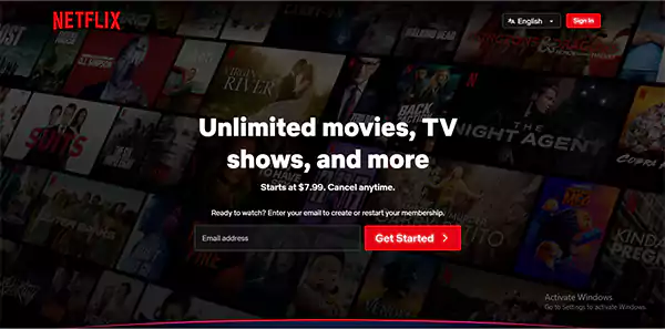 Netflix Home Page Image
